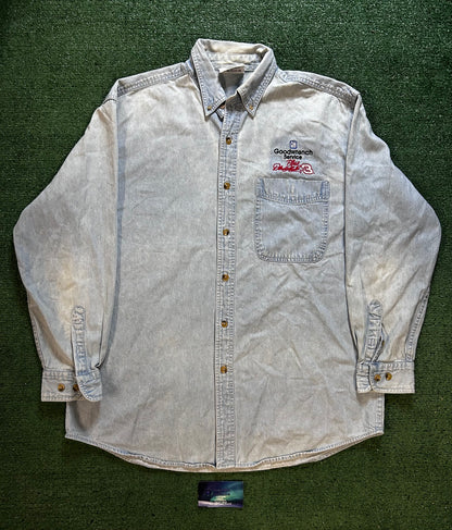 Vintage 1990s Dale Earnhardt denim button up