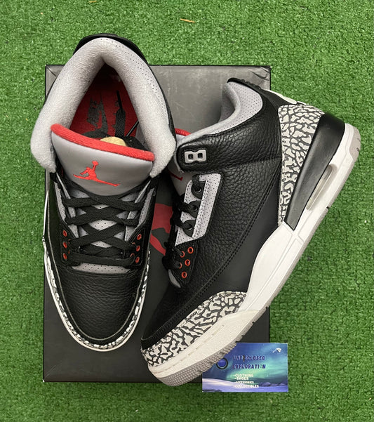 Jordan 3 Black Cement 2018 10 Men/11.5 Women “Preowned”