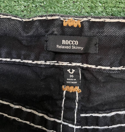 True Religion Rocco flap dark metal wash Jean shorts