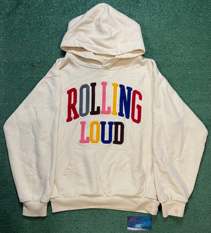 Rolling Loud Multi chenille cream hoodie