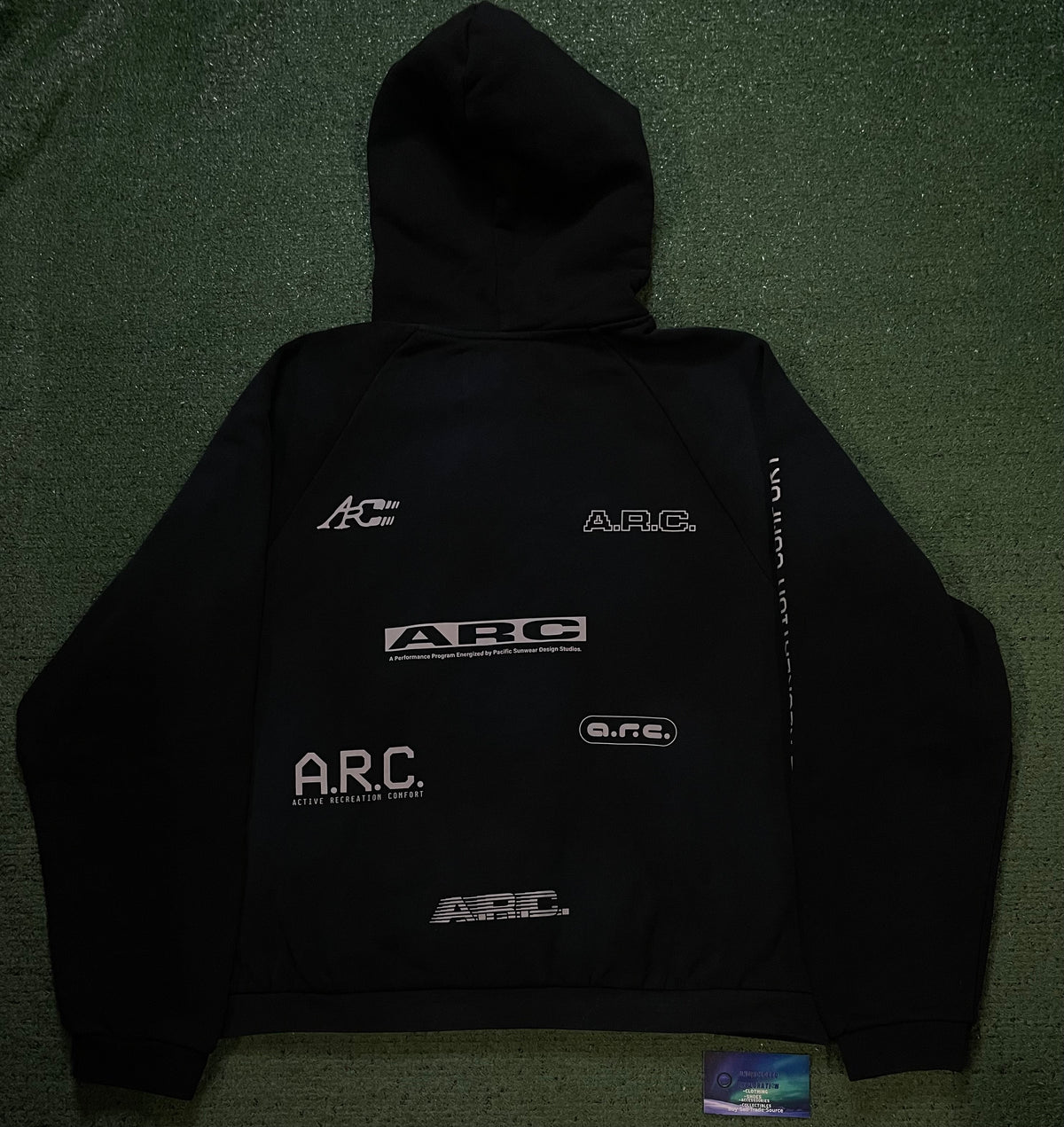 A.R.C. 1183 Black Vintage Wash Heavyweight  Oversized Hoodie