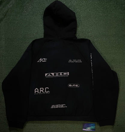 A.R.C. 1183 Black Vintage Wash Heavyweight  Oversized Hoodie
