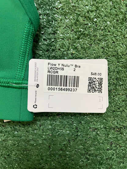 lululemon Flow Y Nulu bra raceway green