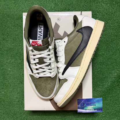 Jordan 1 Low Travis Scott Medium Olive 10 Men “Preowned”