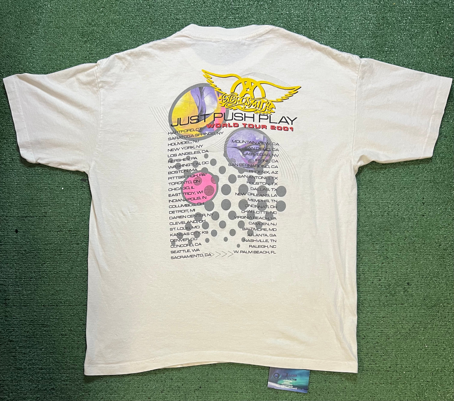Vintage 2000s  Aerosmith just push play world tour double sided tee
