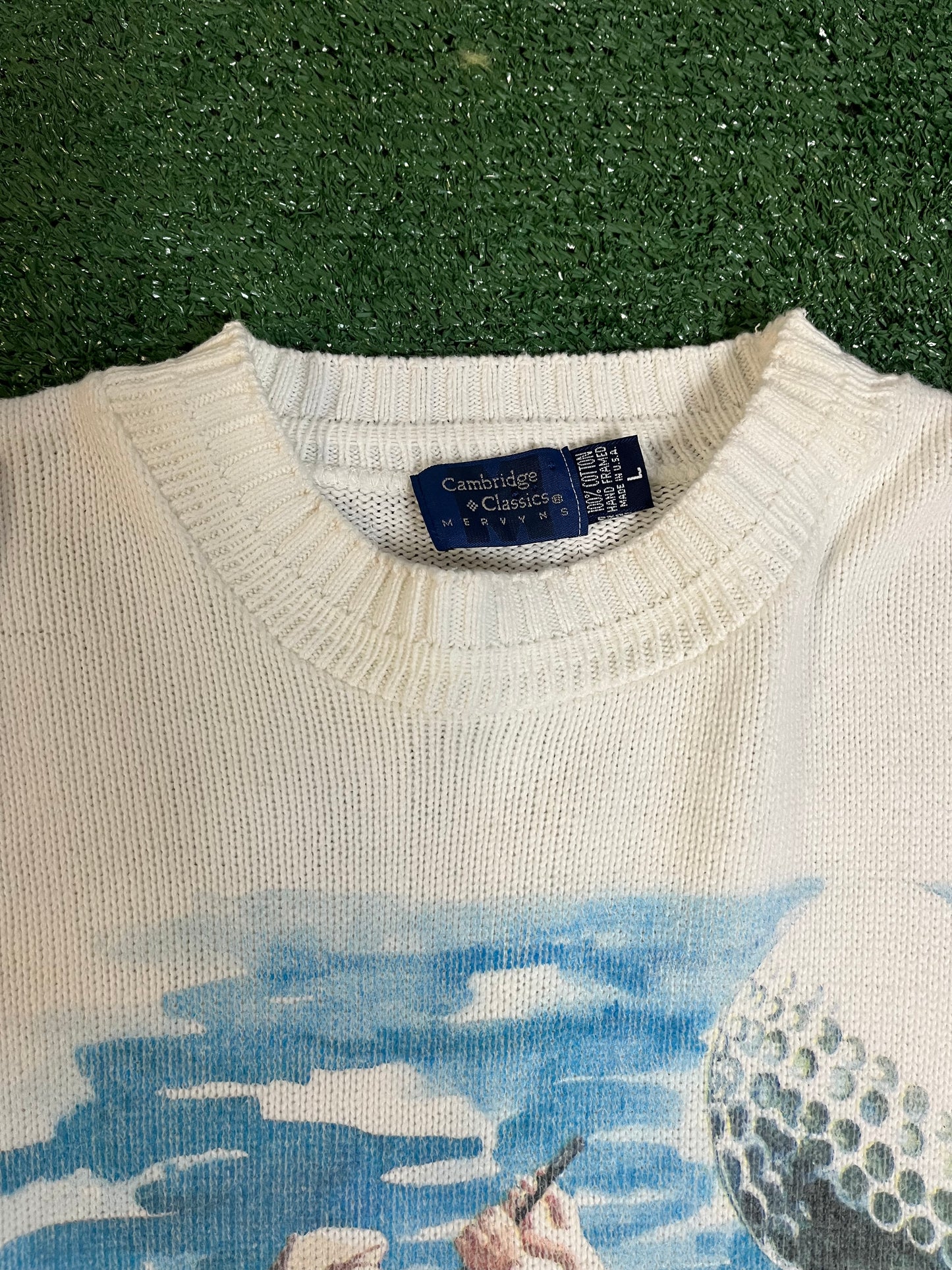 Vintage 1990s knitted golf crewneck