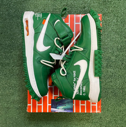 Off white X Nike Air Force 1 Mid pine green size 11men/12.5women