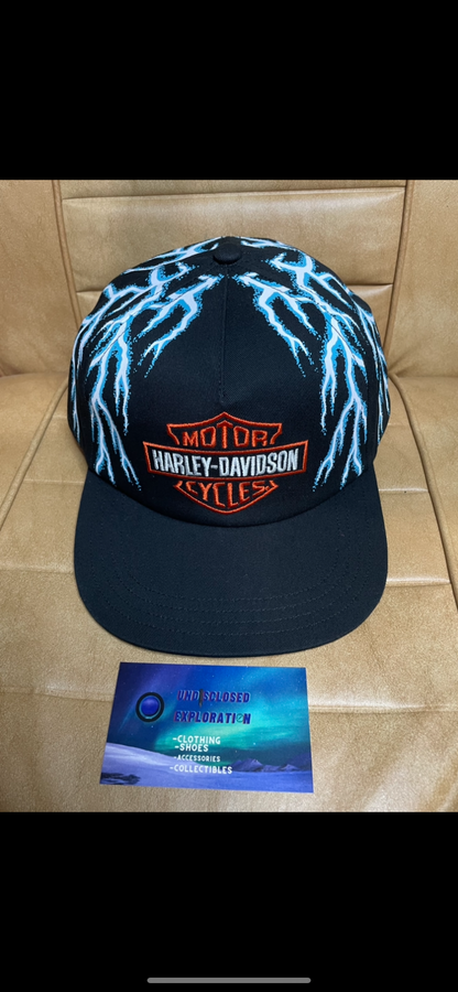 Harley Davidson motorcycles thunder and lightning hat