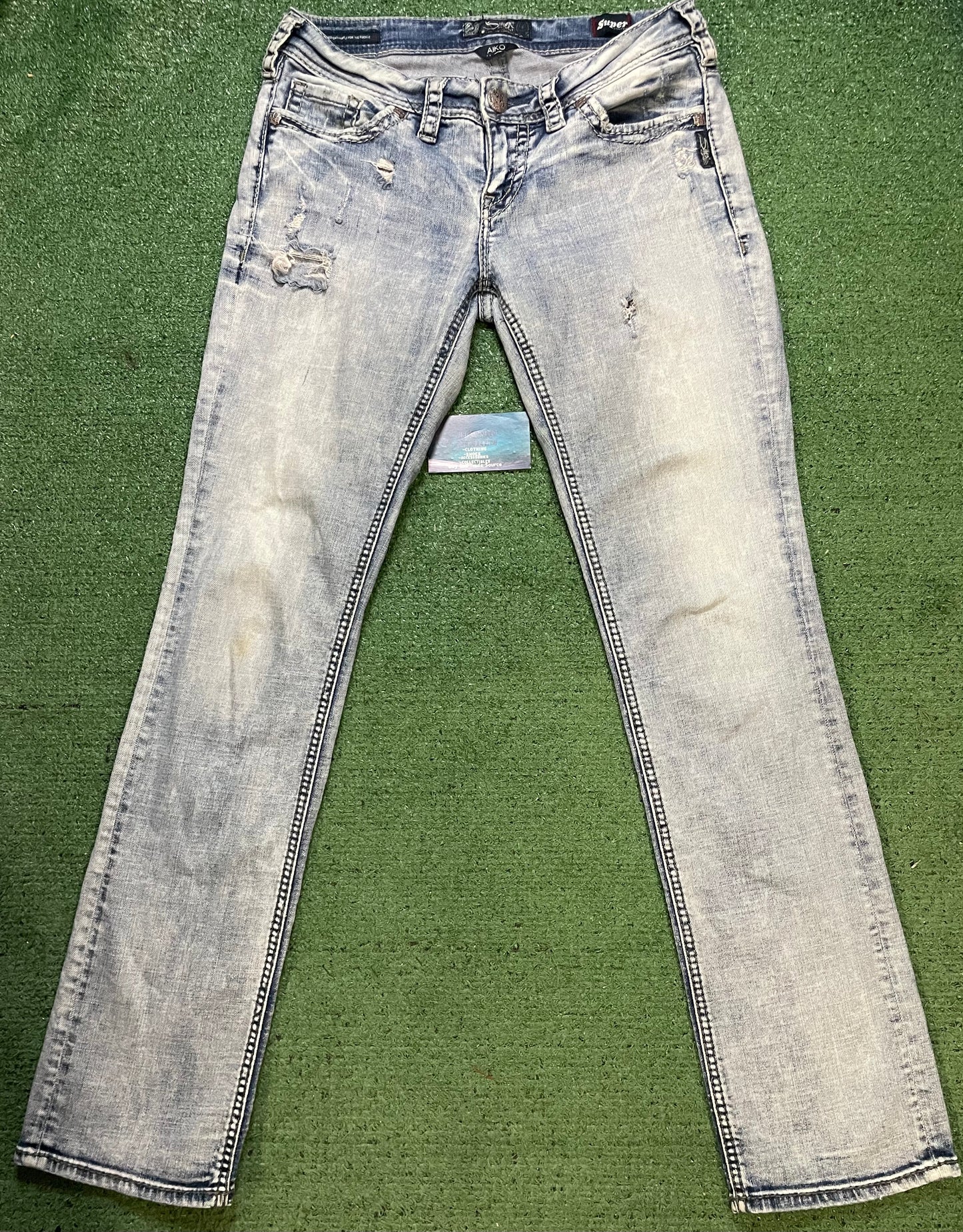 silver aiko mid straight jeans