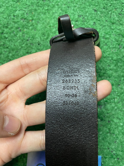 Gucci interlocking GG logo Wood black leather belt