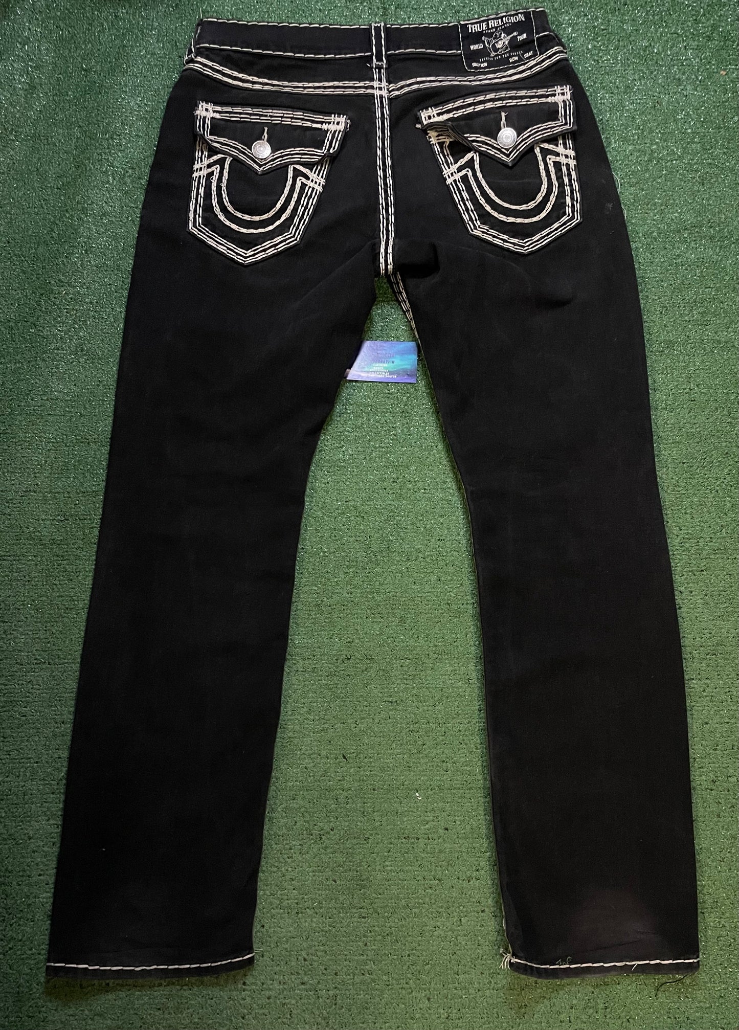 True Religion black & white Ricky jeans