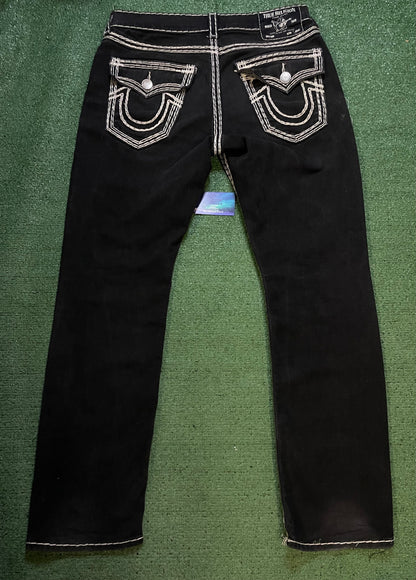 True Religion black & white Ricky jeans
