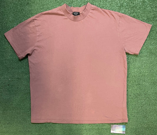 boohooMAN salmon basic tee