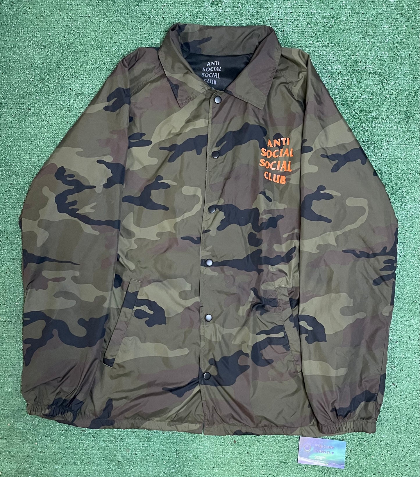 Anti social social club camo coach jacket