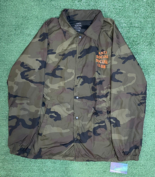 Anti social social club camo coach jacket