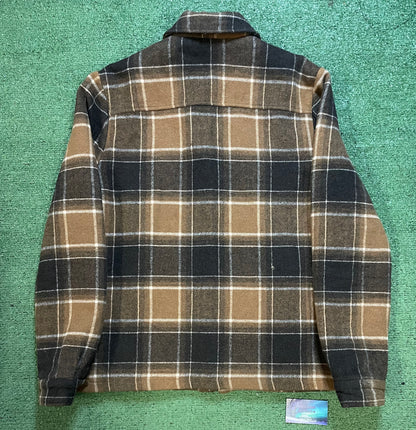 Shaquille O’Neal brown and tall full zip plaid jacket