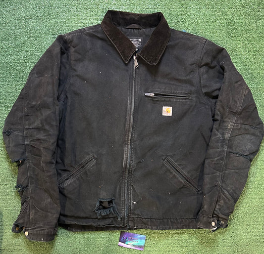 Carhartt distressed black Detroit jacket