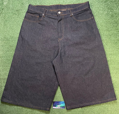 Basketcase gallery denim leopard jean shorts