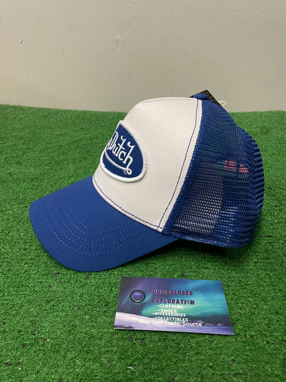 Von Dutch blue and white staple hat