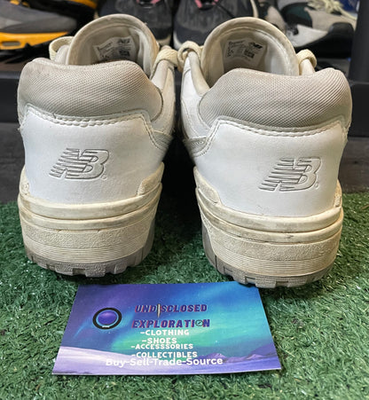 New Balance 550 triple white light grey size 8men/9.5women