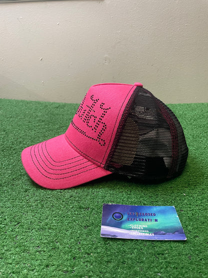 Von Dutch pink and black rhinestone hat