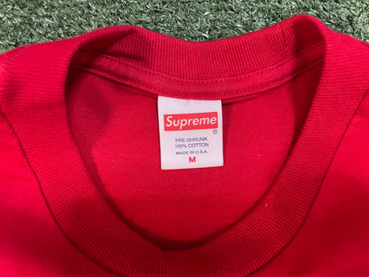 Supreme X kaws box logo red tee
