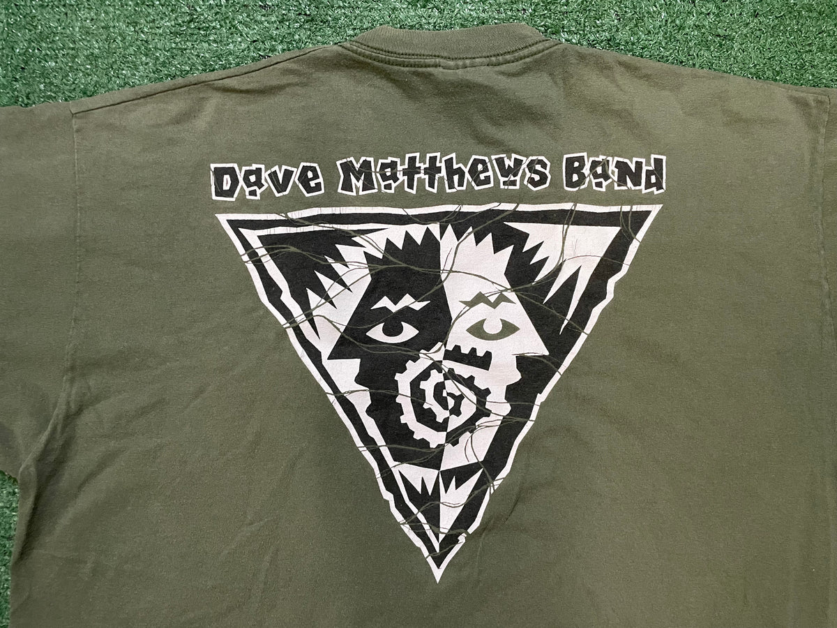 vintage 1990s Dave Matthews Band olive green double sided tee