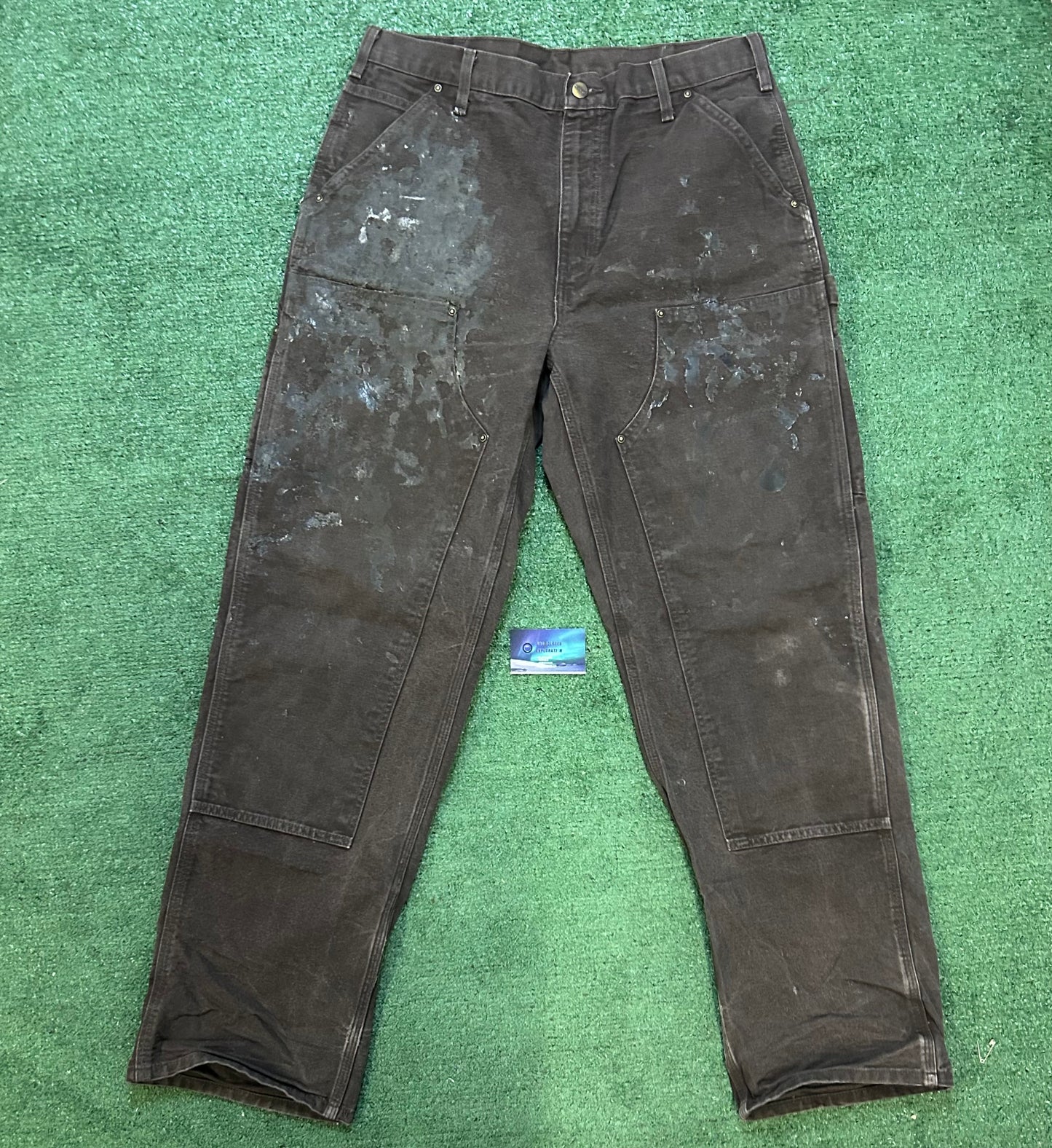 Carhartt brown distressed double knees pants