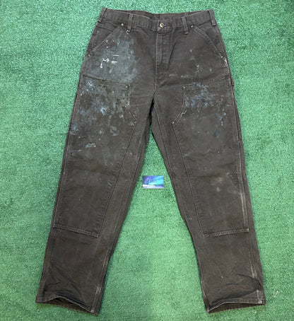 Carhartt brown distressed double knees pants