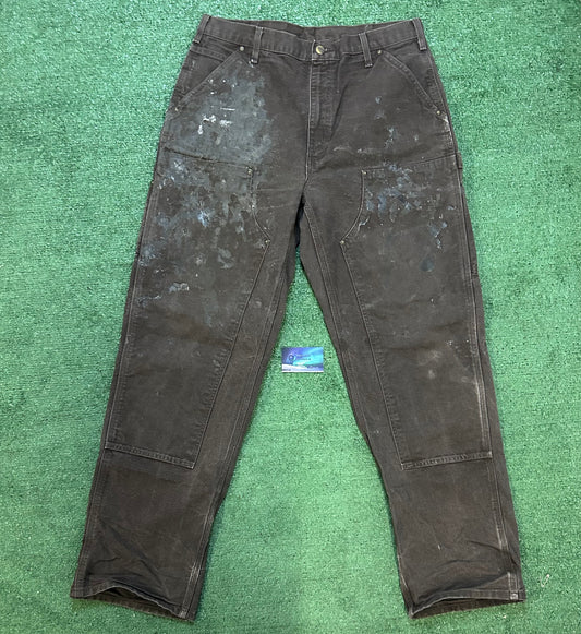 Carhartt brown distressed double knees pants