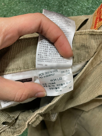 Levi 514 beige corduroy jeans