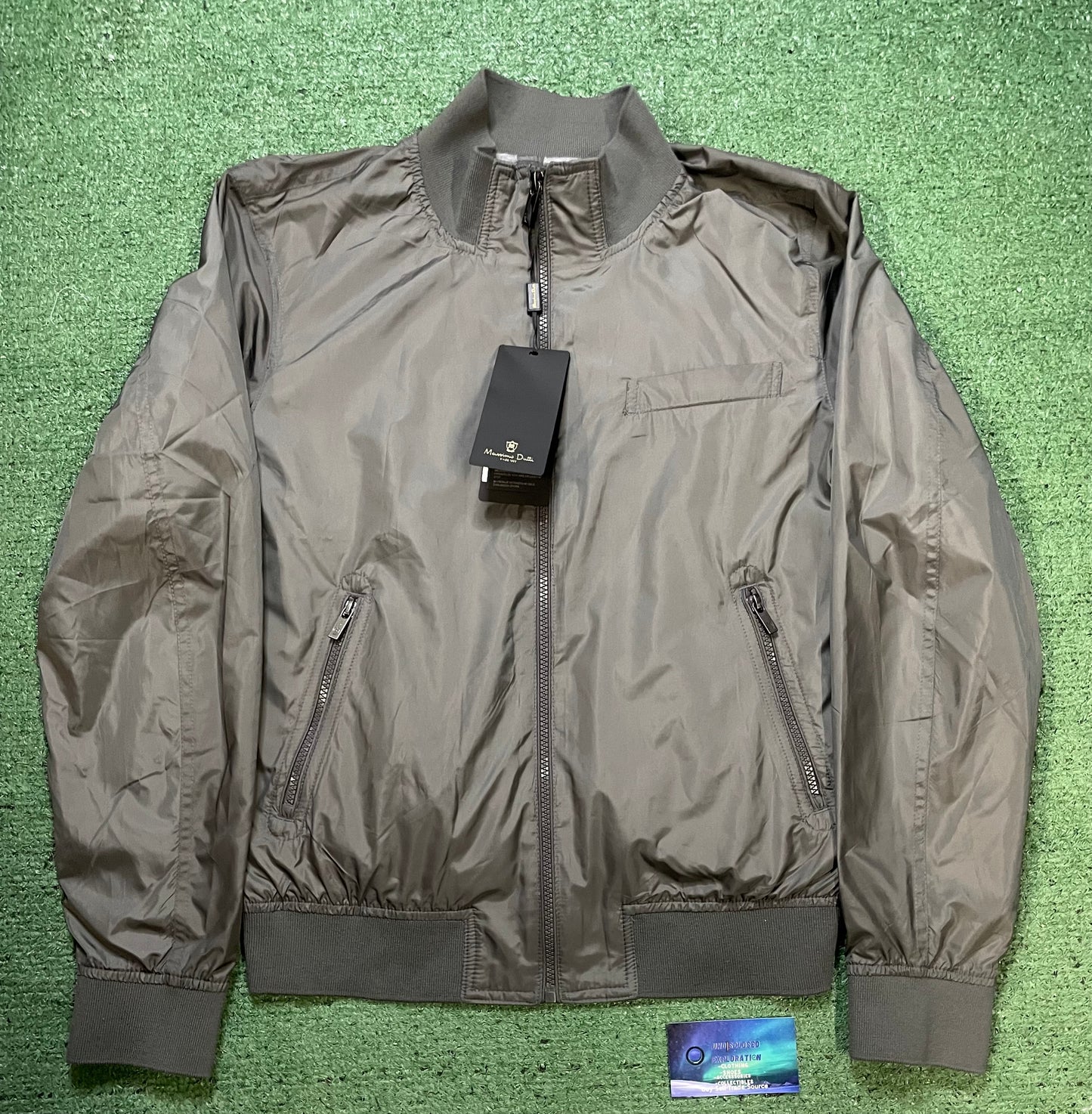 Massimo Dutti grey bomber jacket