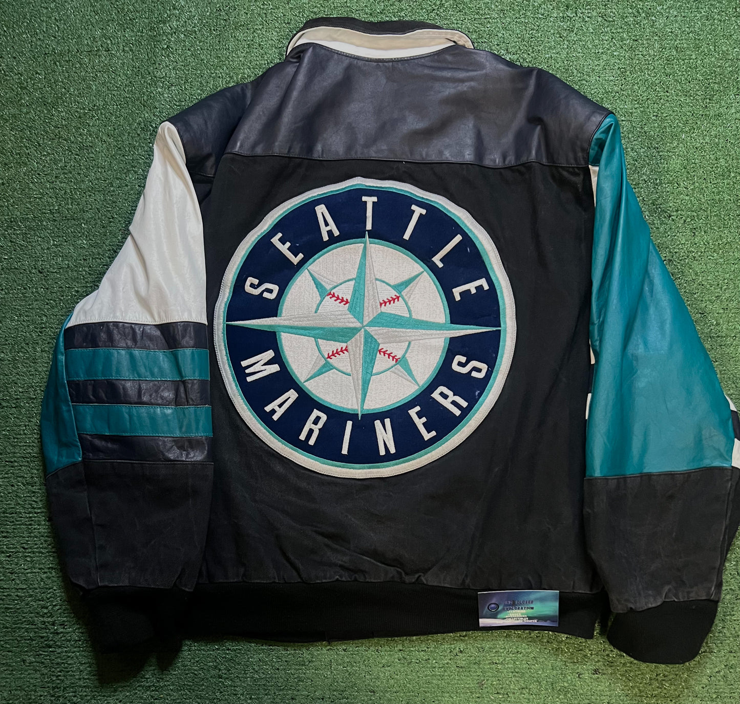 Vintage 1990s Seattle mariners Jeff Hamilton leather jacket