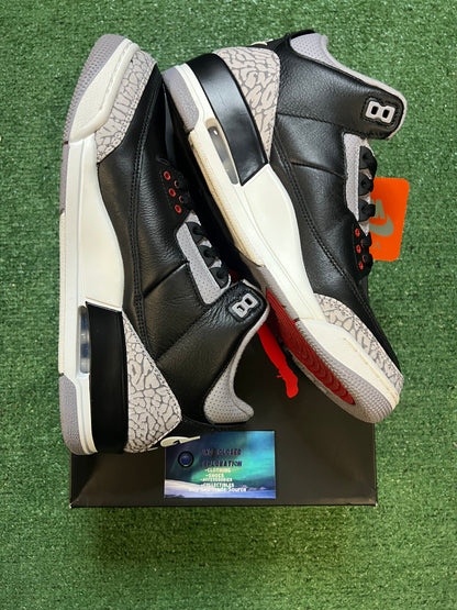 Jordan 3 black cement 2025 size 9.5men/11women