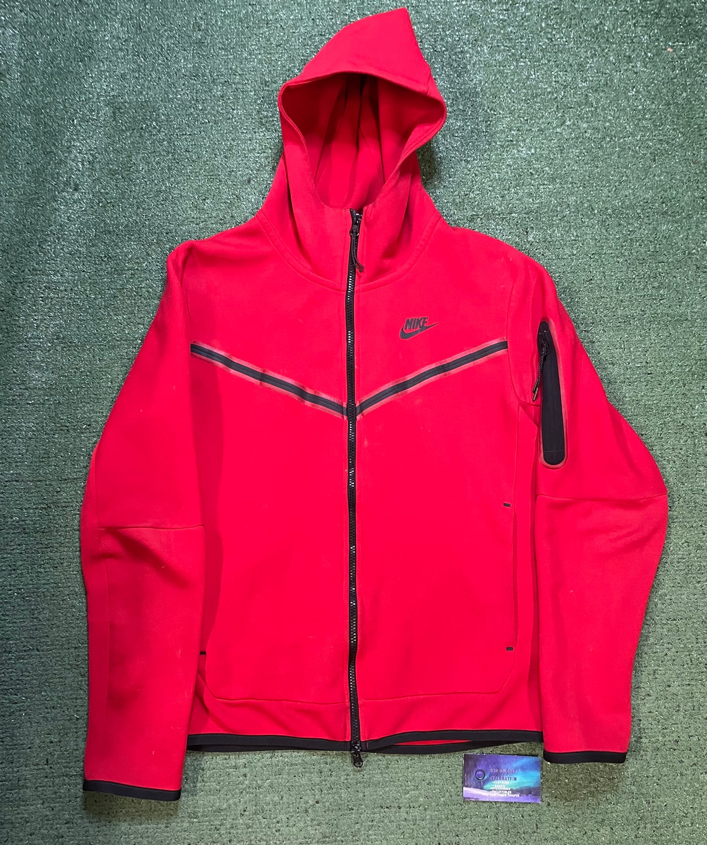 Nike tech fleece red hoodie
