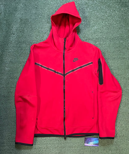 Nike tech fleece red hoodie