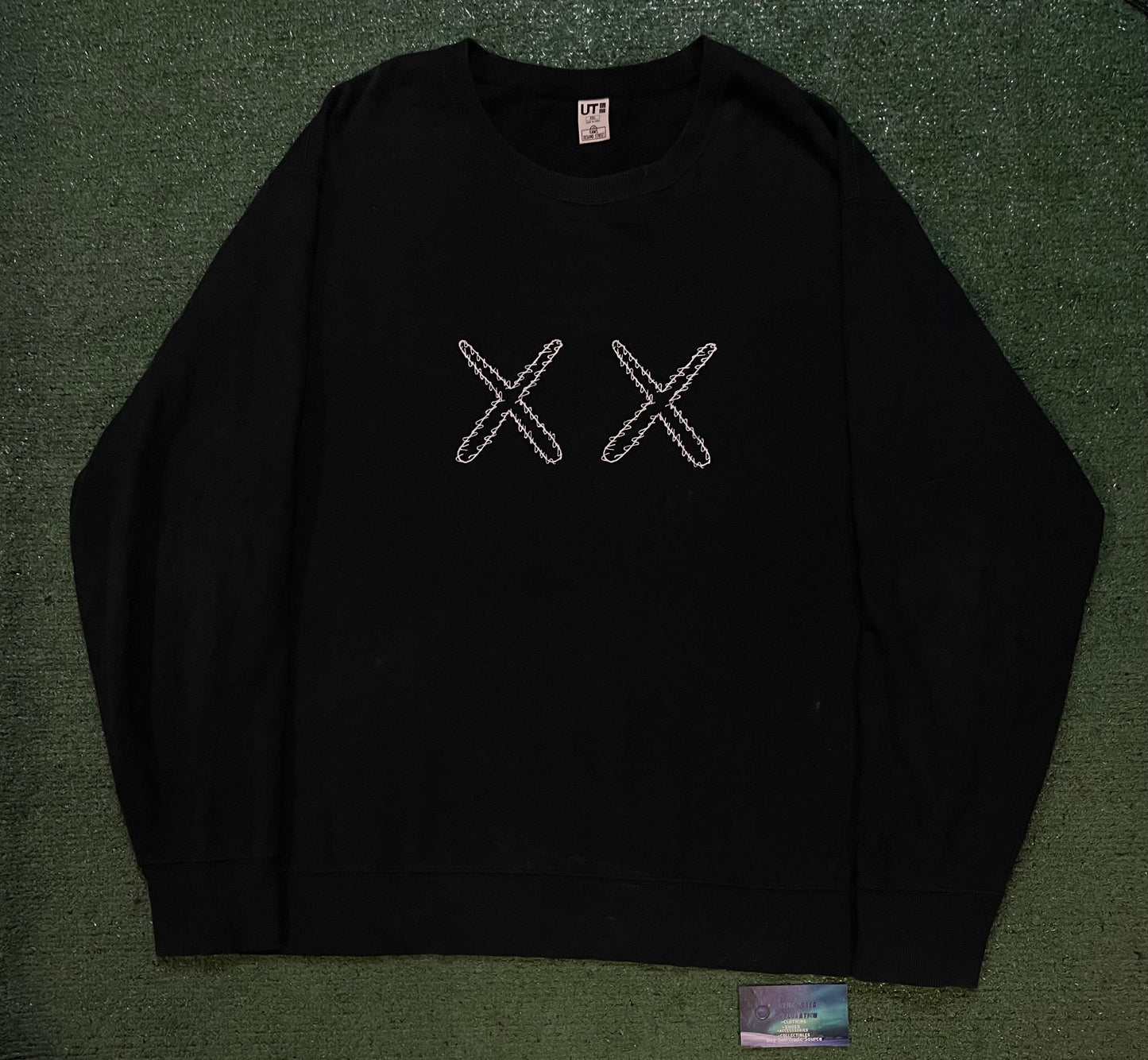 KAWS X Uniqlo X Sesame Street black crewneck
