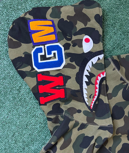 Bape 1st camo shark full zip hoodie