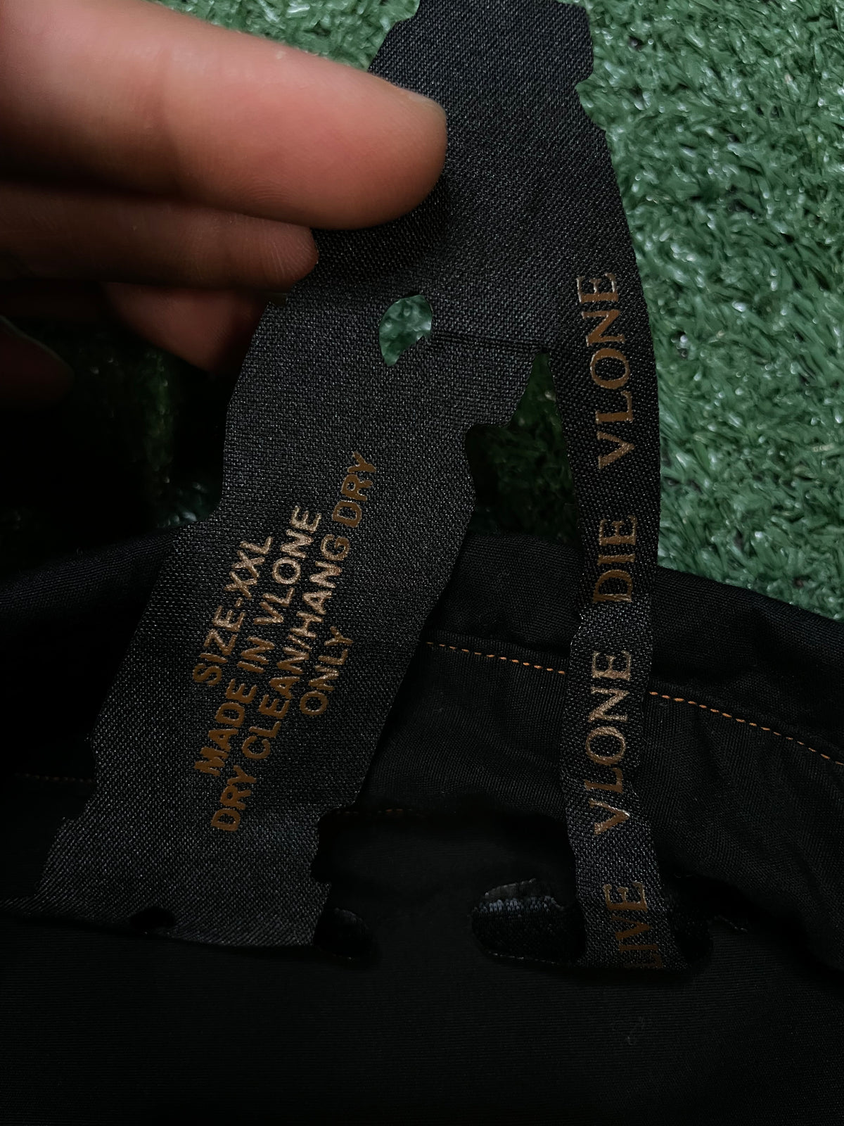 Vlone black longsleeve embroidered button up