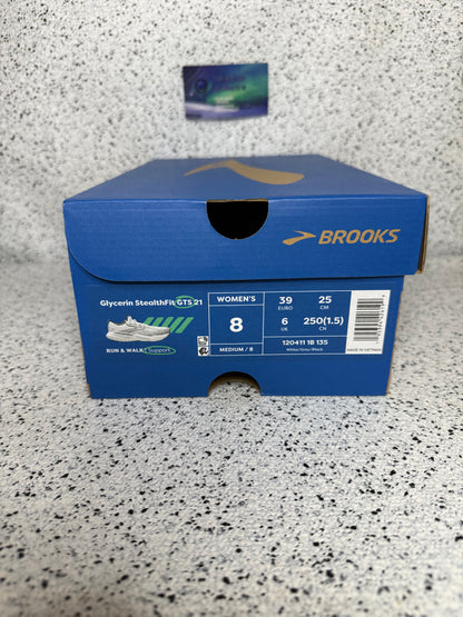 Brooks Glycerin Stealthfit GTS 21 White Grey Black