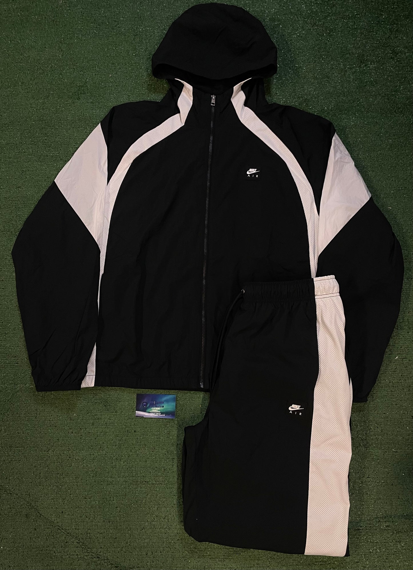 Nike woven black and white track suit