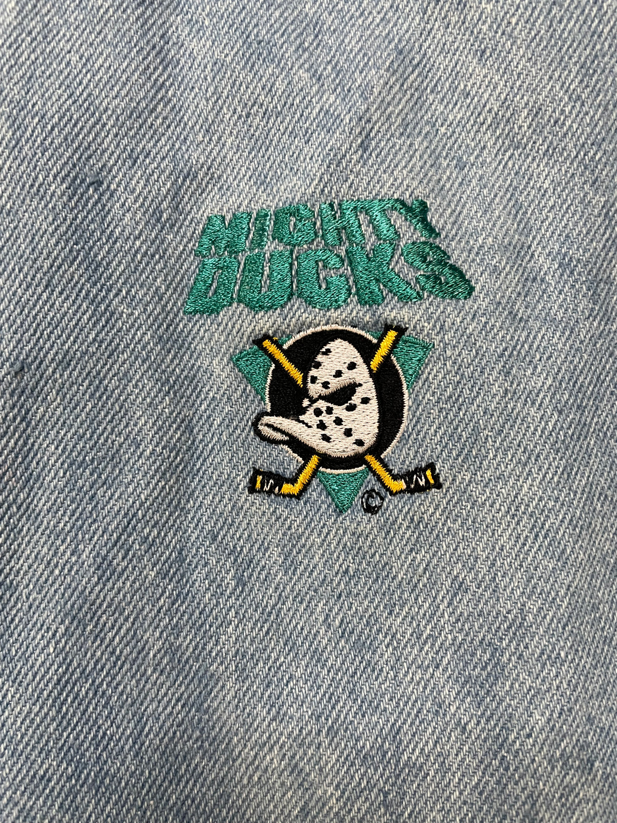 Vintage 1990s Mighty Ducks hockey Jean jacket