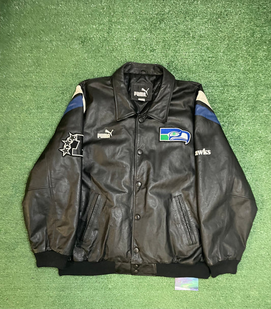 Vintage 1990s Seattle Seahawks leather jacket