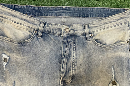 Ksubi blue shredded jeans