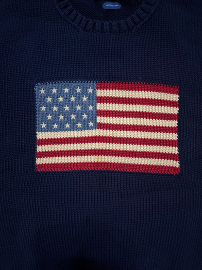 Vintage Polo Ralph Lauren American Flag Knit Sweater