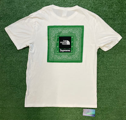 Supreme X the north face green bandana tee