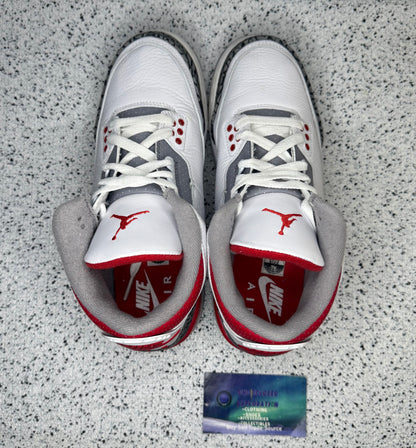 Jordan 3 Fire Red 7 Youth/8.5 Women “Preowned”