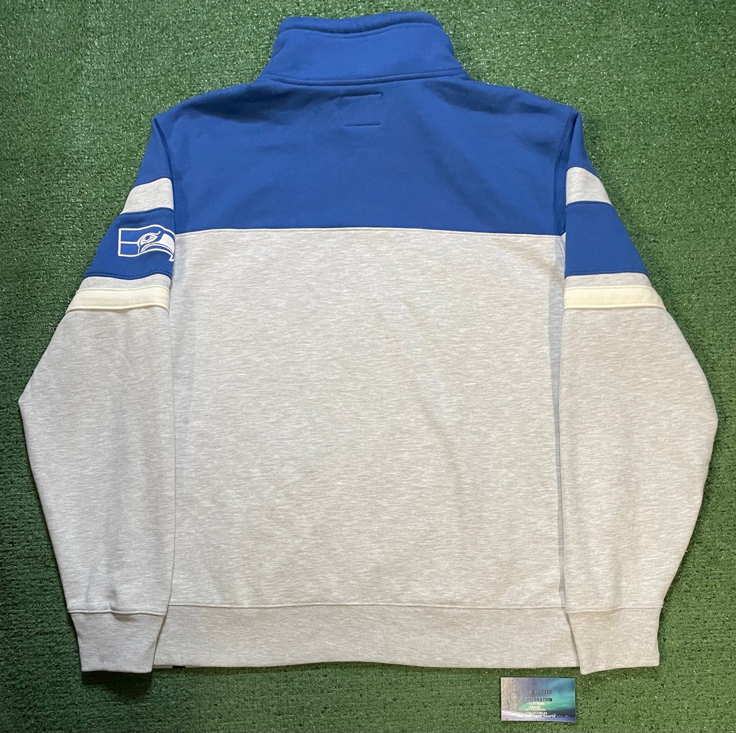 Seattle Seahawks grey and blue quarter zip