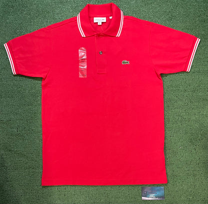 Lacoste red and white polo