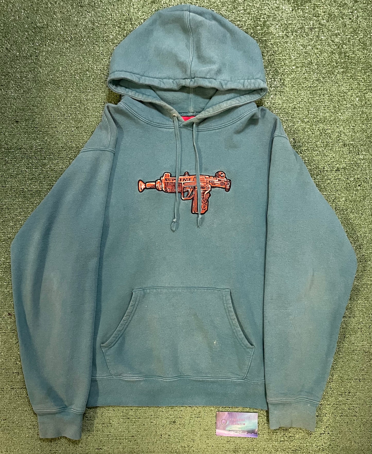 Supreme toy uzi dark teal hoodie